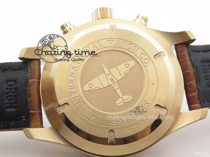 MIROTIME 0321 Youthful Pilot Chrono RG 3878 Gray Dial on Light Brown Leather Strap A 7394